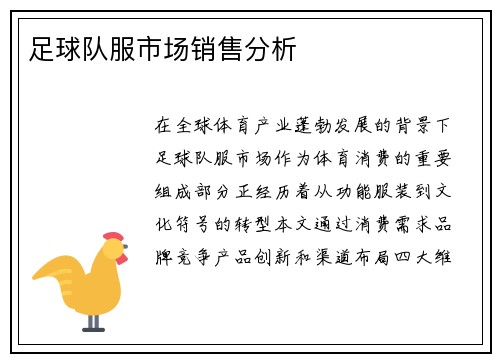 足球队服市场销售分析