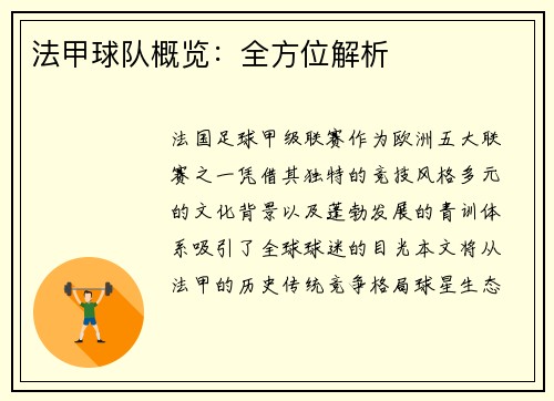 法甲球队概览：全方位解析