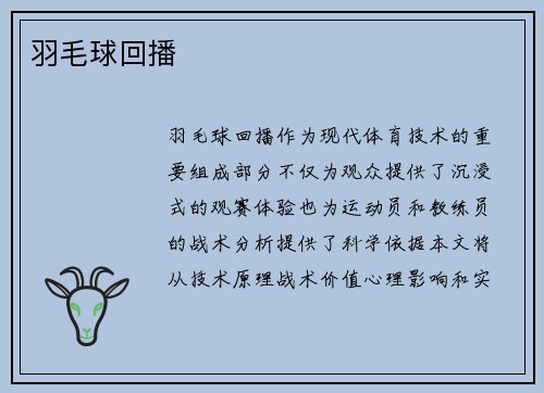 羽毛球回播